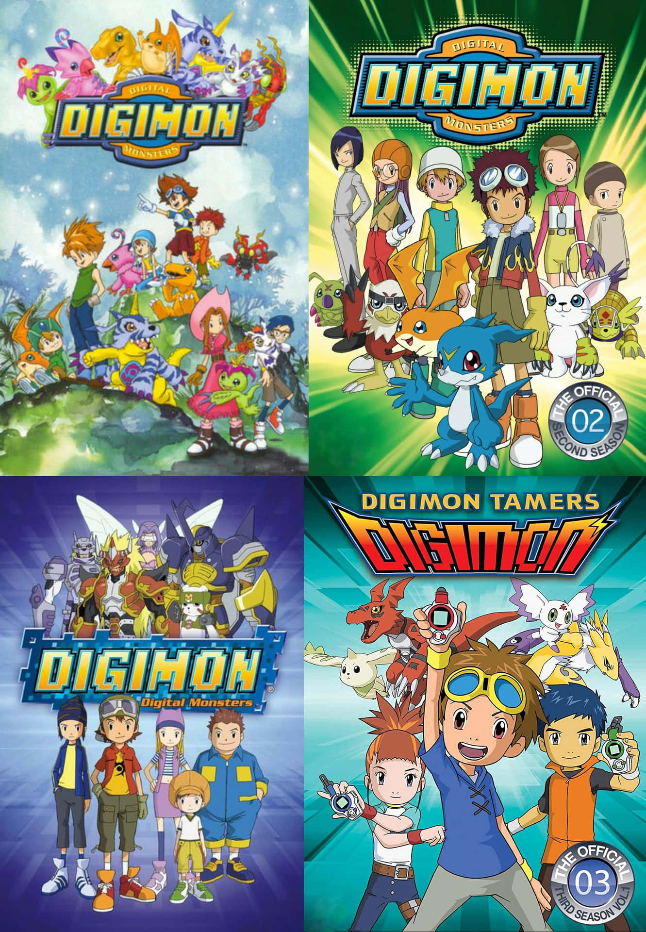 Imagende Collage De Pósters Oficiales De Digimon