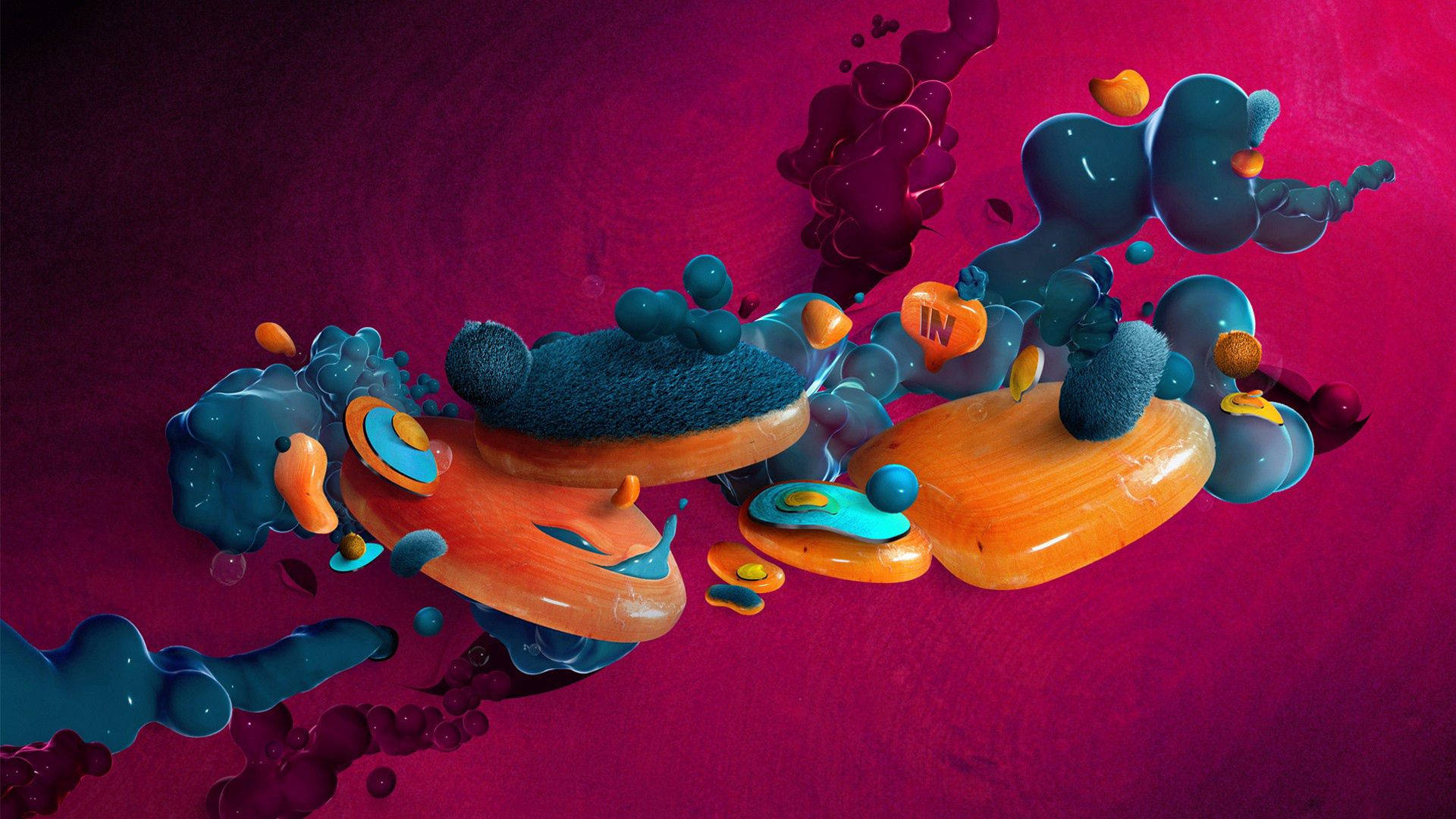 Digital Abstract Paint Blob Art