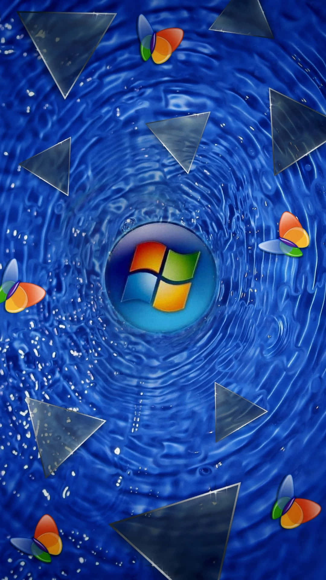 Digital Abyss Windows Surroundedby Icons Wallpaper