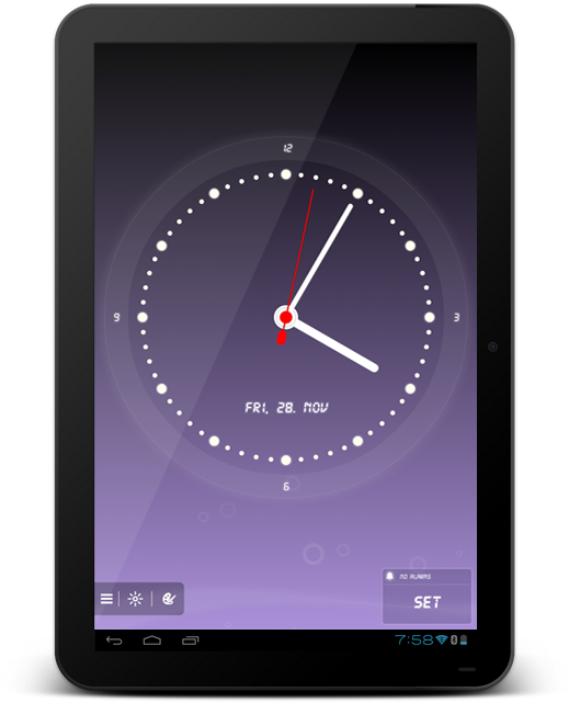 Digital Alarm Clock App Interface PNG