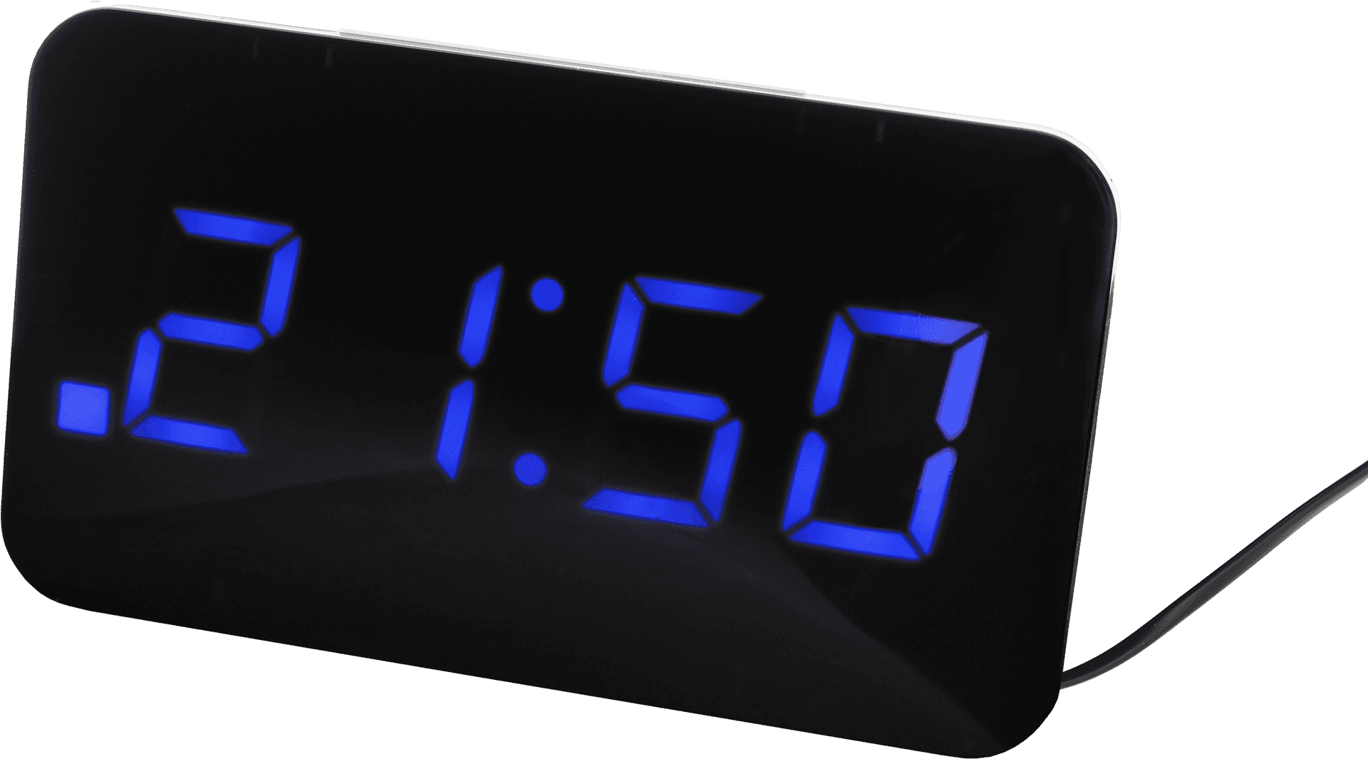 Digital Alarm Clock Blue L E D Display PNG