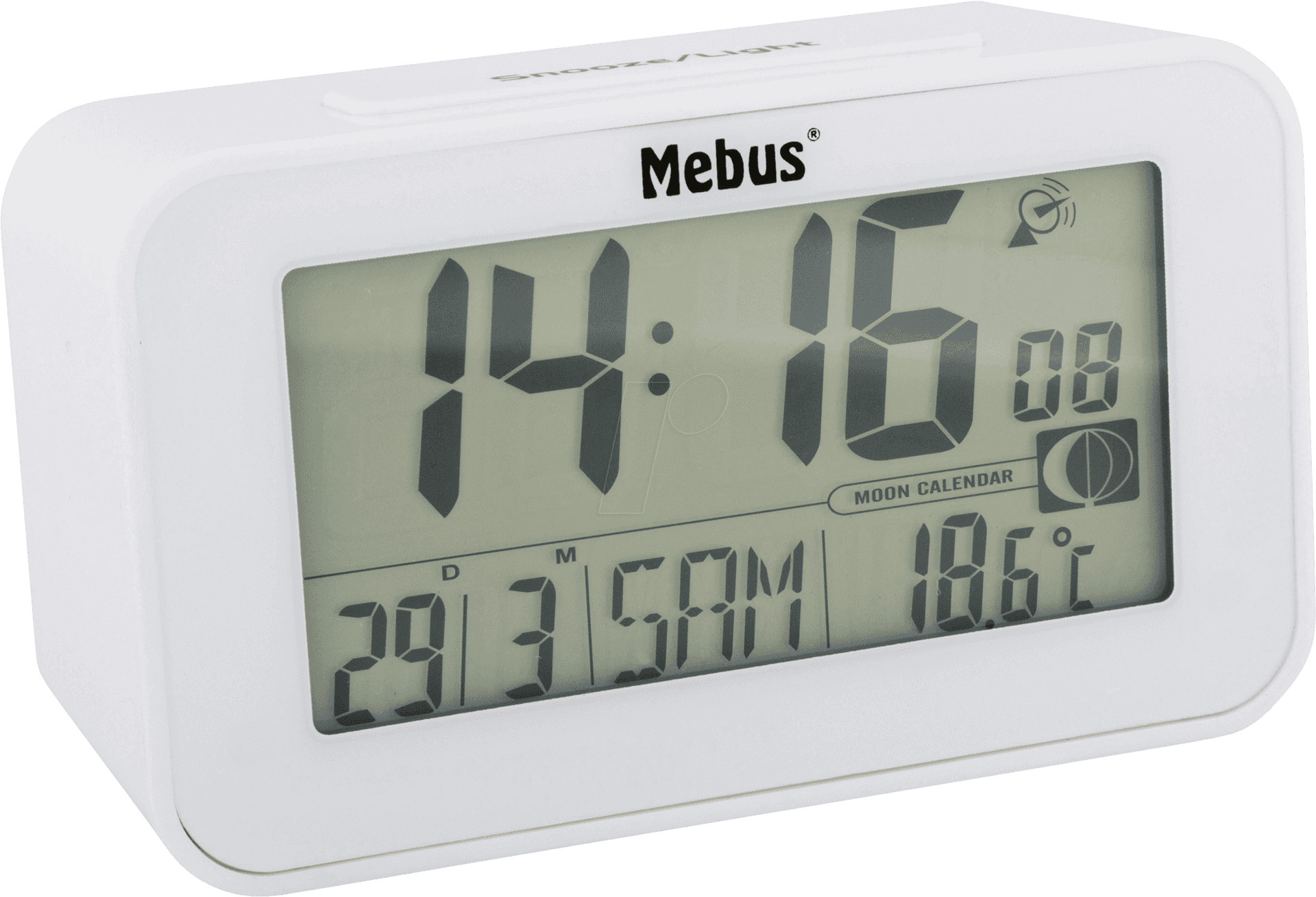 Digital Alarm Clockwith Moon Calendarand Temperature PNG