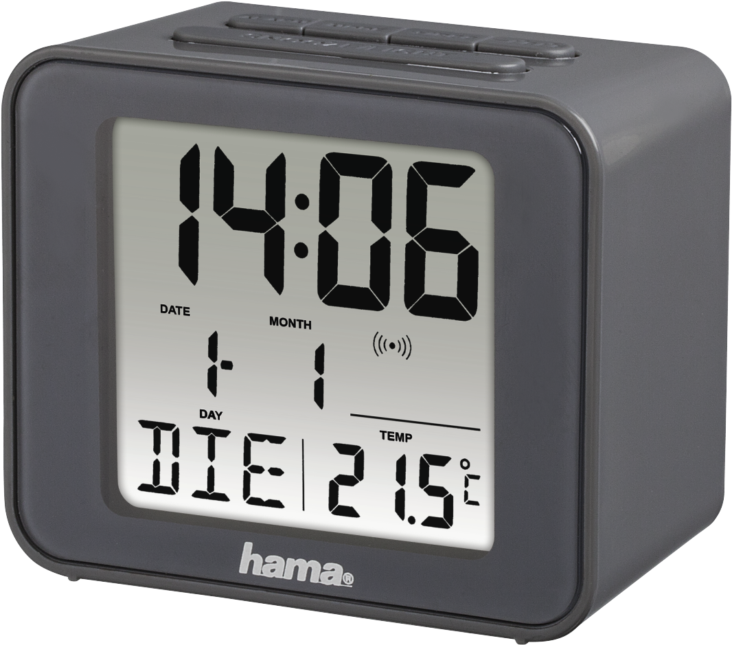 Digital Alarm Clockwith Temperature Display PNG