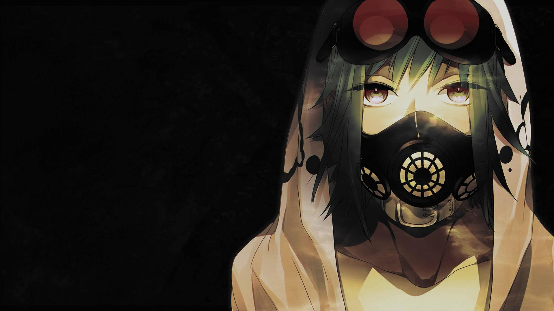 Digital Anime Girl With Gas Mask Wallpaper