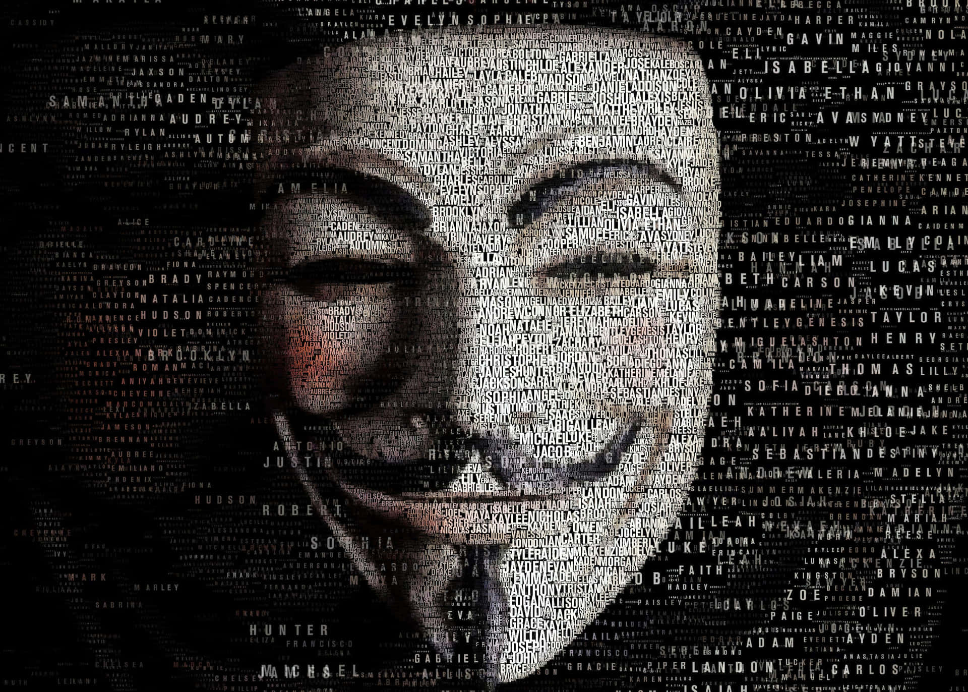 Digital Anonymous Mask Artwork Wallpaper