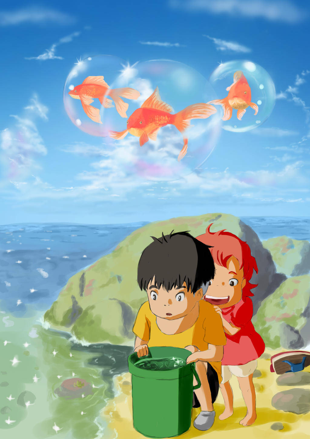 Digital Art Goldfish Ponyo