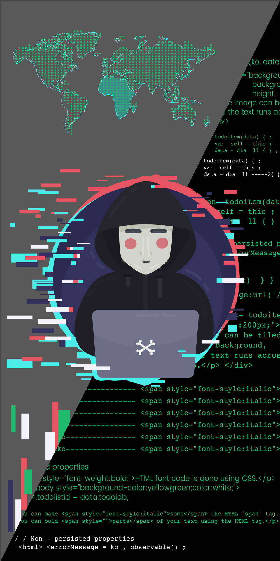 Mysterious Hacker in Anonymous Mask Wallpaper