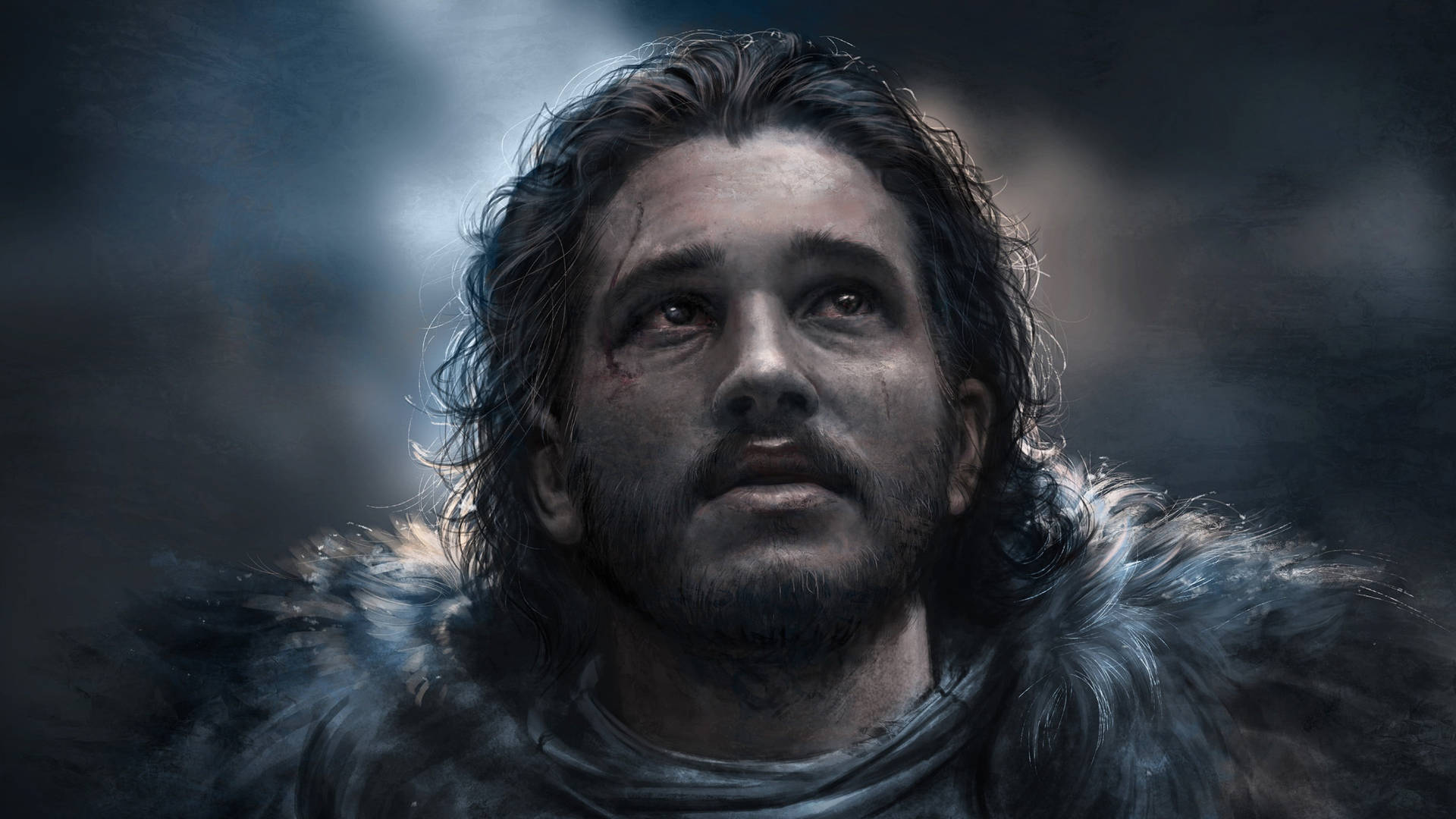 Digitalkonst Av Jon Snow Från Game Of Thrones. Wallpaper