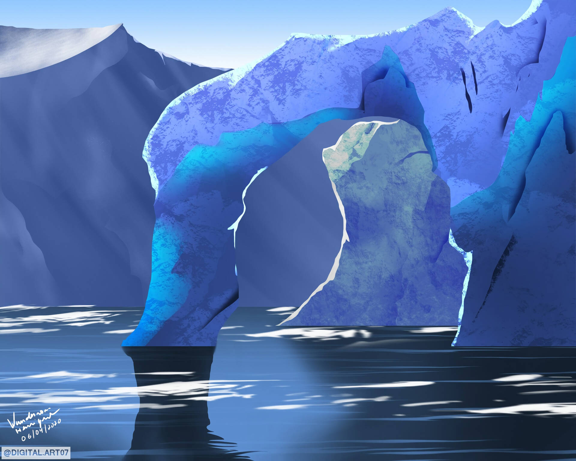 Digital Art Of Arched Iceberg