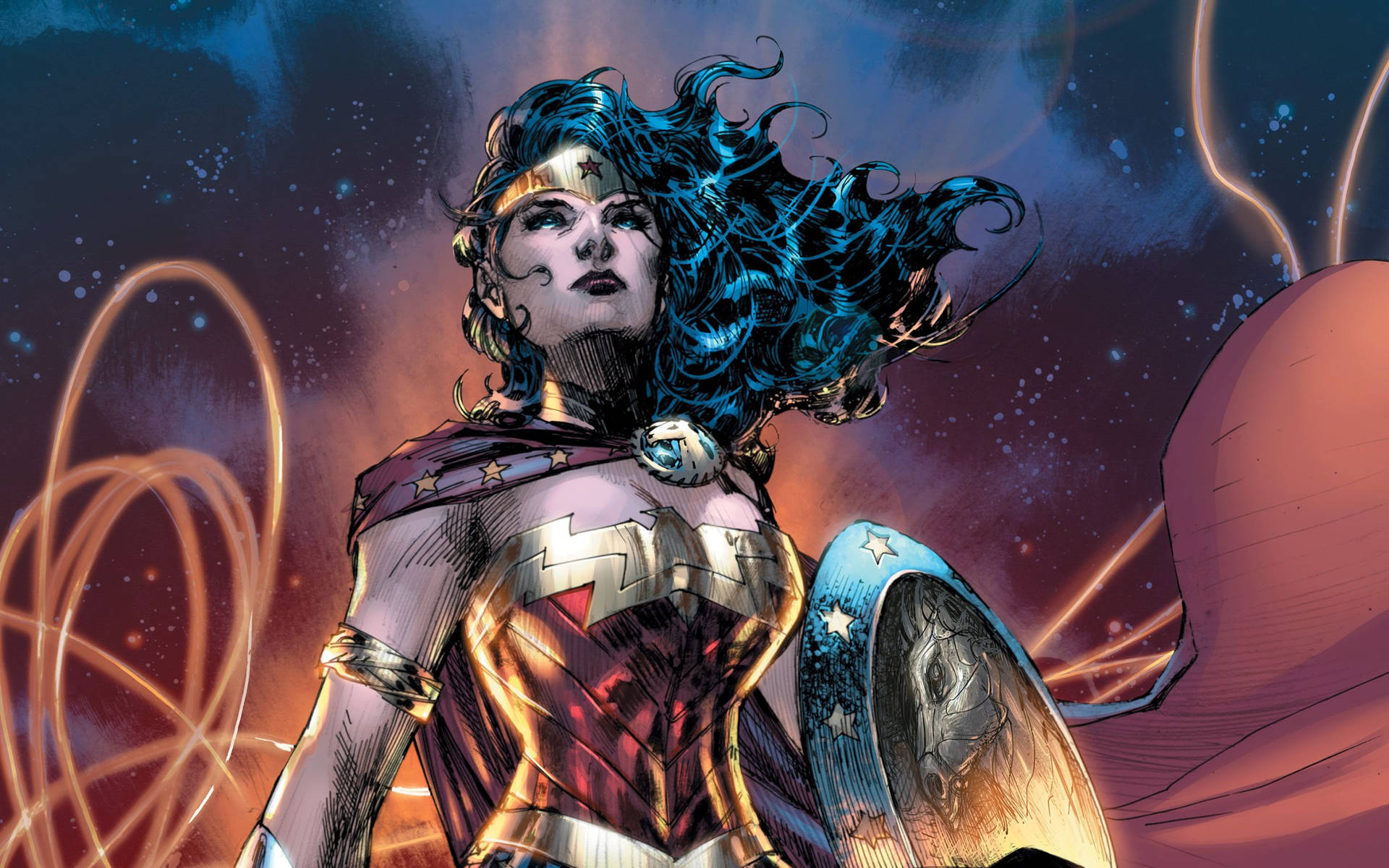Digital Art Of Dc Superhero Wonder Woman Background