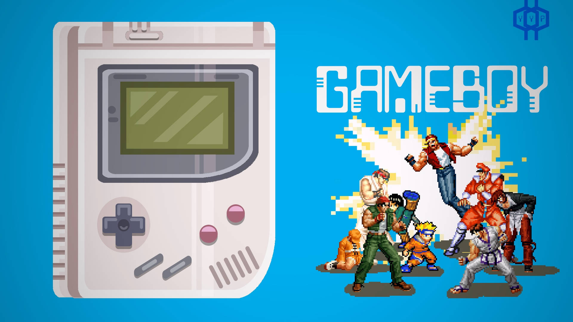 Digital Art Of Game Boy With Game Characters Wallpaper