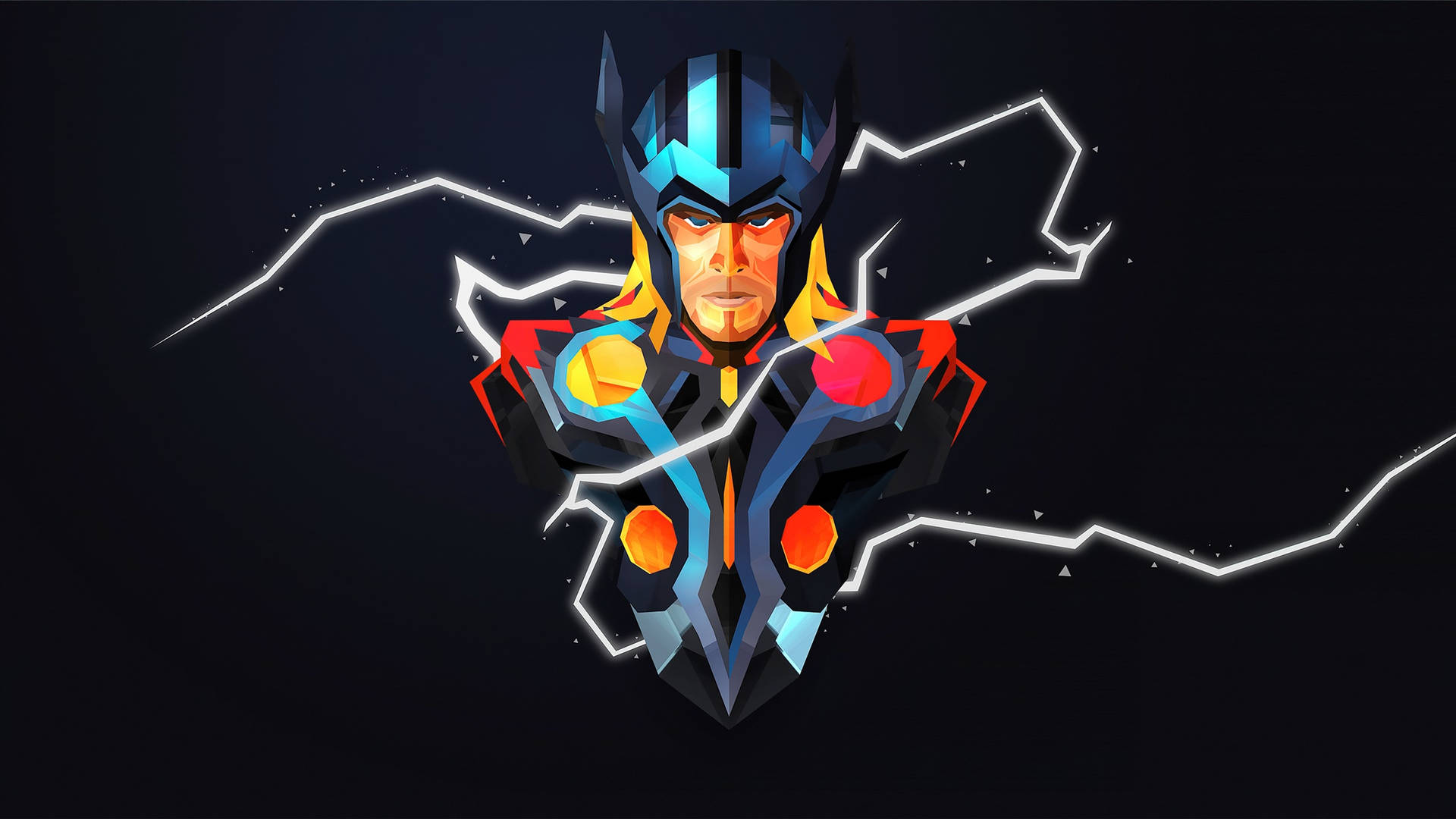 Digital Art Of Thor Superhero Background