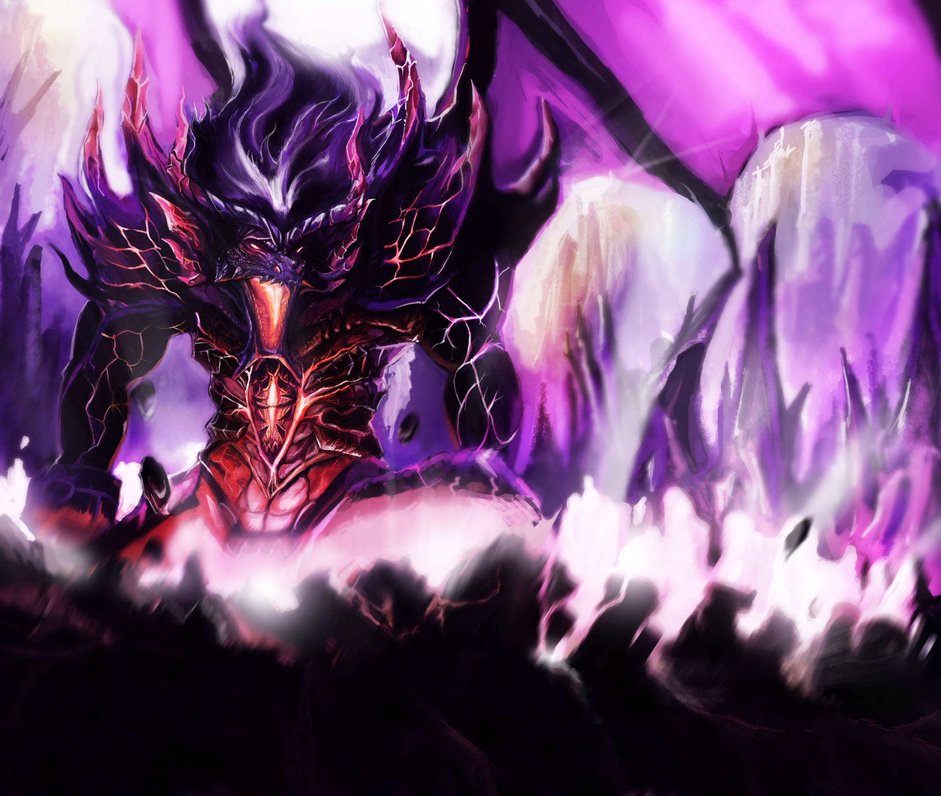 Digital Art Purple Demon Dragon Wallpaper