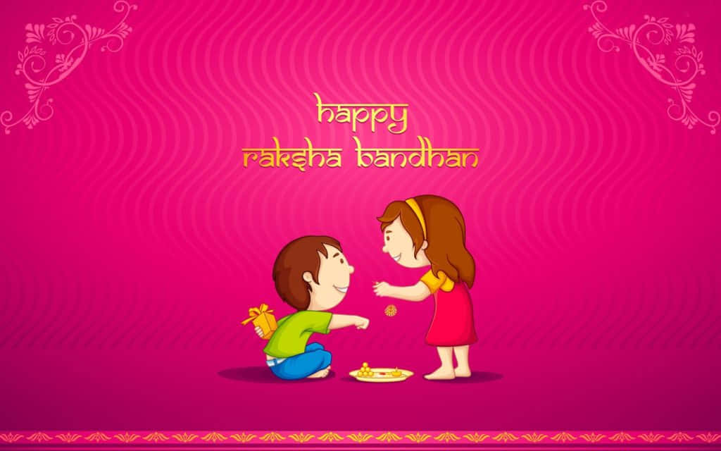 Digital Art Raksha Bandhan Boy And Cute Sister Wallpaper