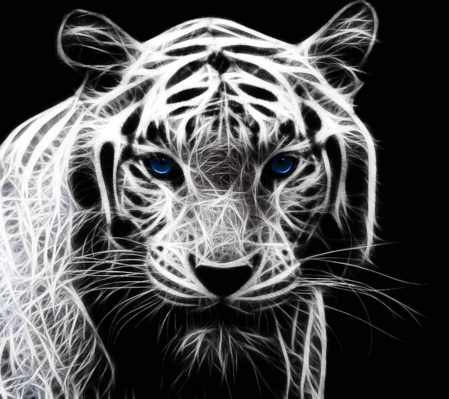 Digital Artwork Of Black Tiger Background