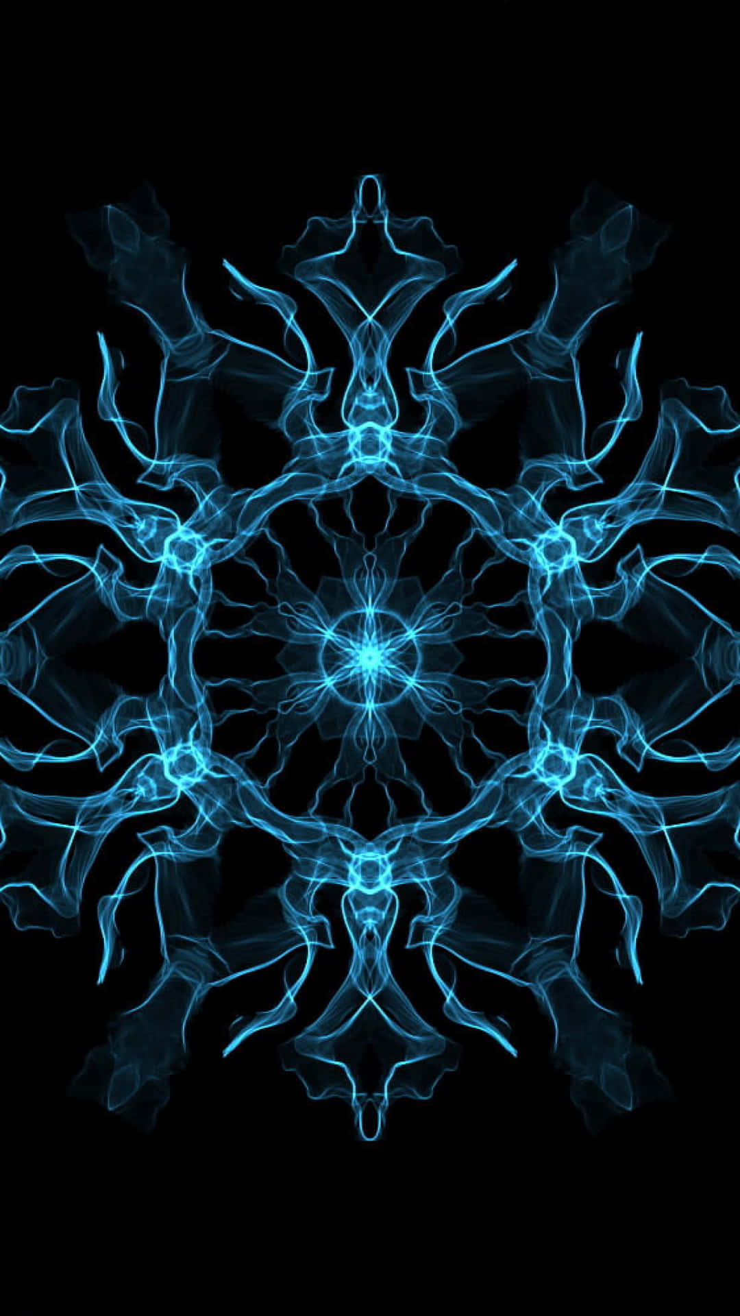 A Blue Abstract Design On A Black Background