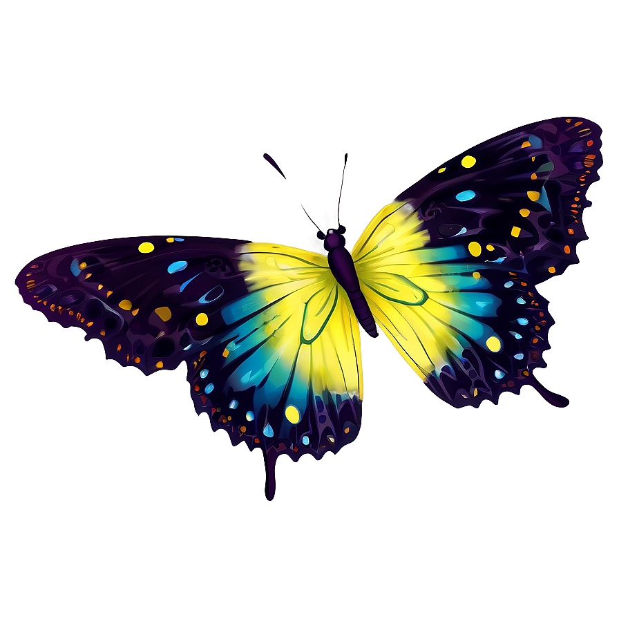 Digital Black Butterfly Artwork Png 06252024 PNG