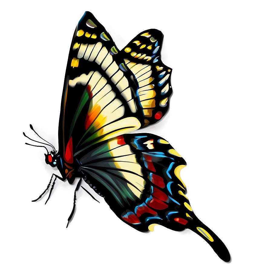 Digital Black Butterfly Artwork Png 2 PNG