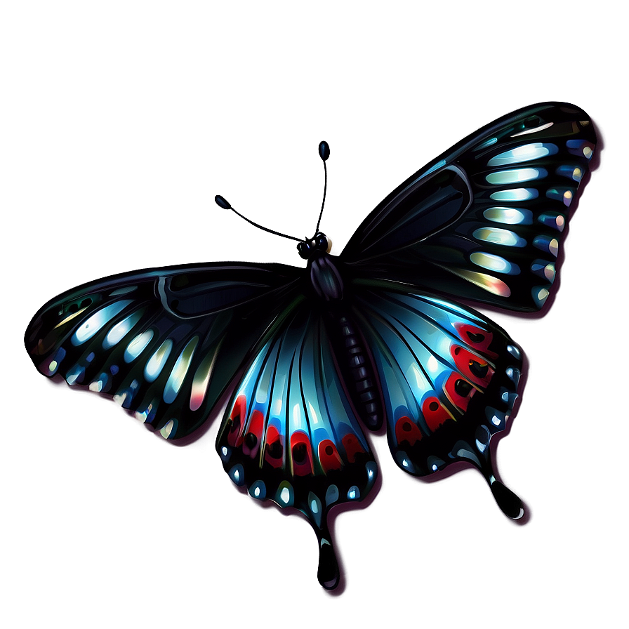 Digital Black Butterfly Artwork Png Hfc PNG