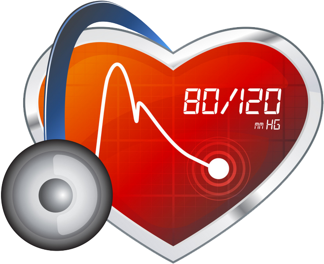 Digital Blood Pressure Heart Icon PNG