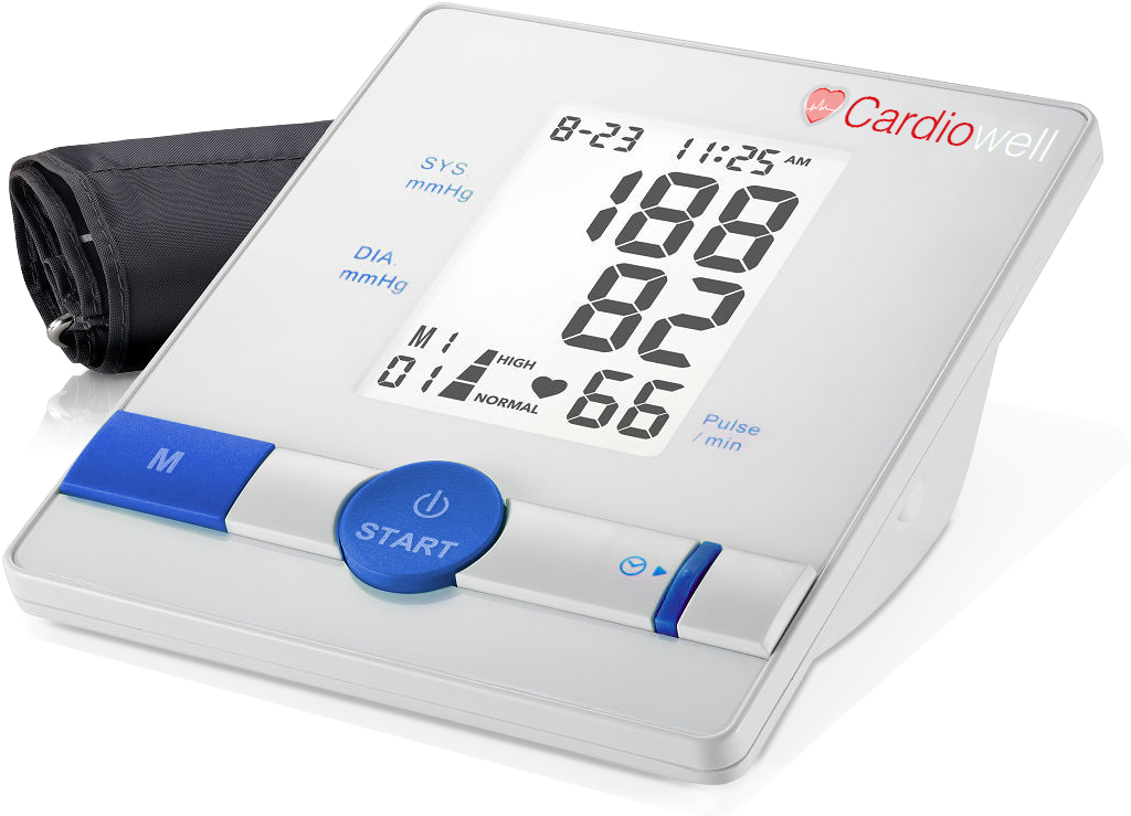 Digital Blood Pressure Monitor Display PNG