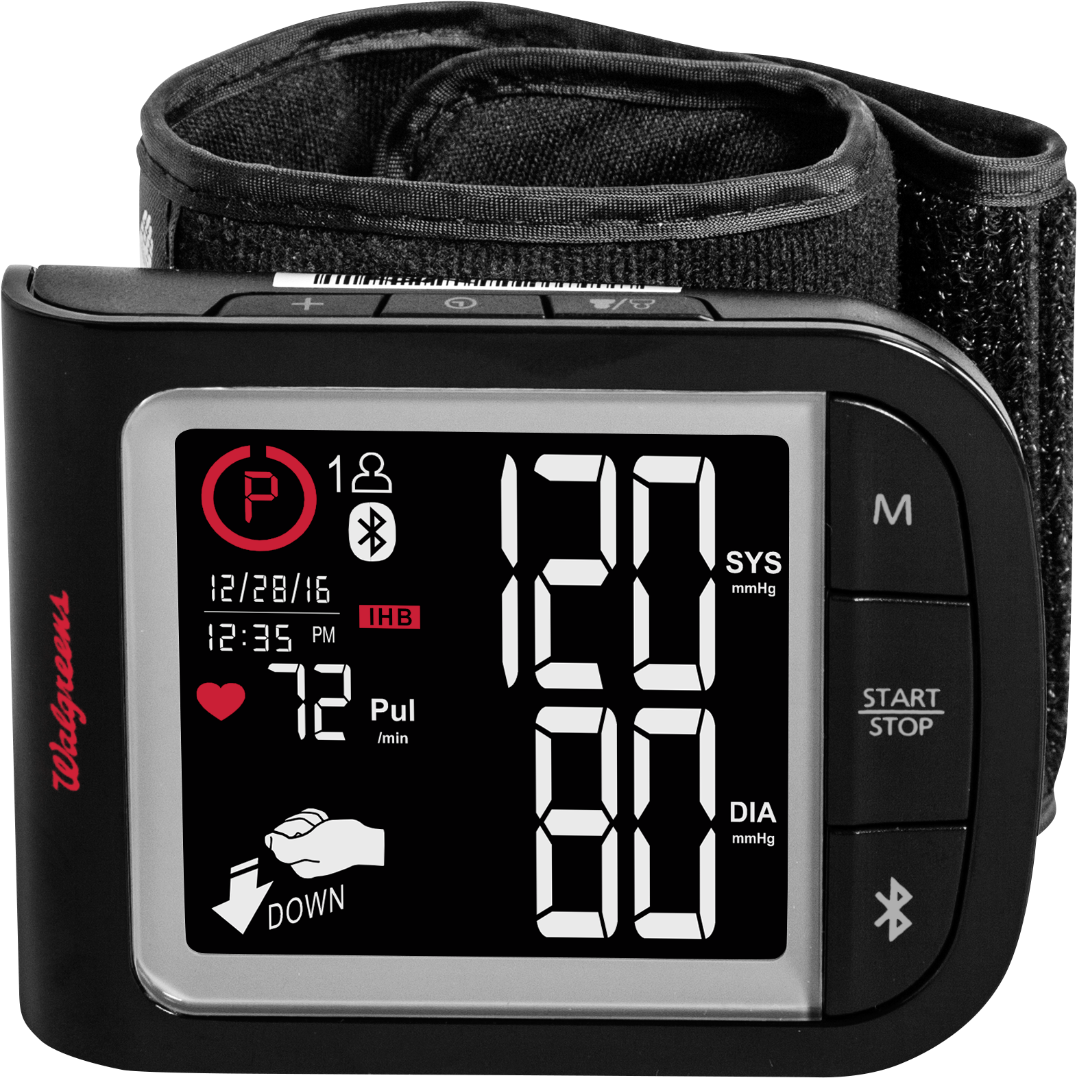 Digital Blood Pressure Monitor Display PNG