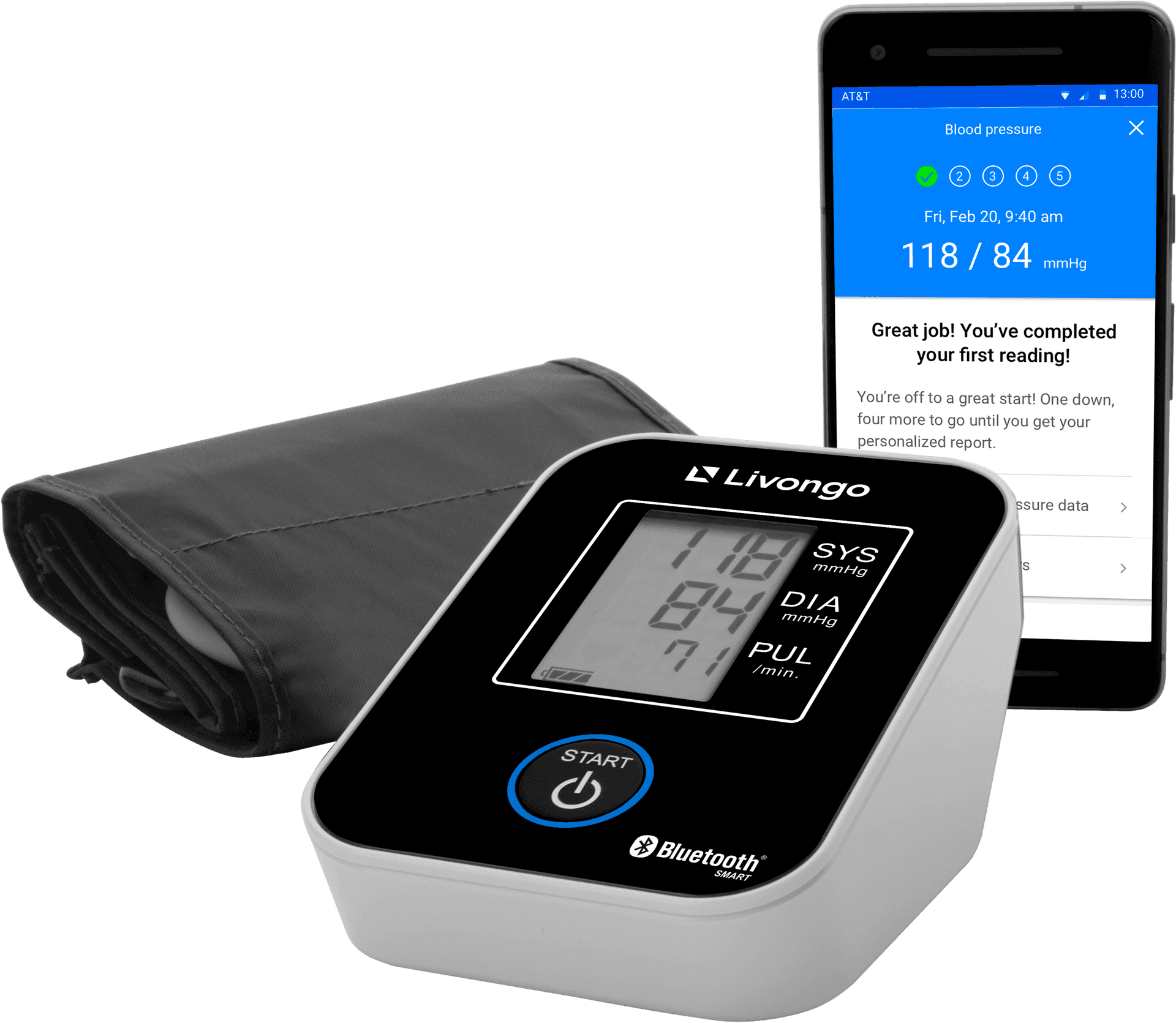 Digital Blood Pressure Monitorand Smartphone App PNG