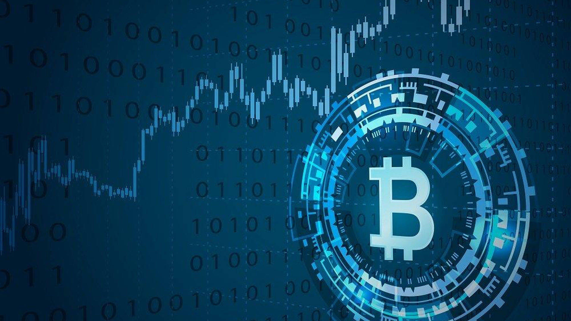Digital Blue Bitcoin Wallpaper