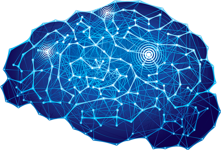 Digital Brain Network Illustration PNG