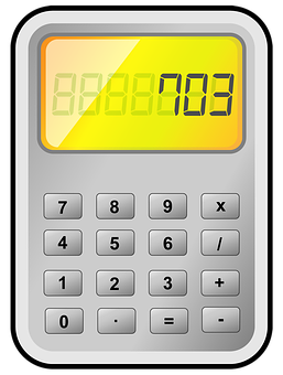 Digital Calculator Display Showing Numbers PNG