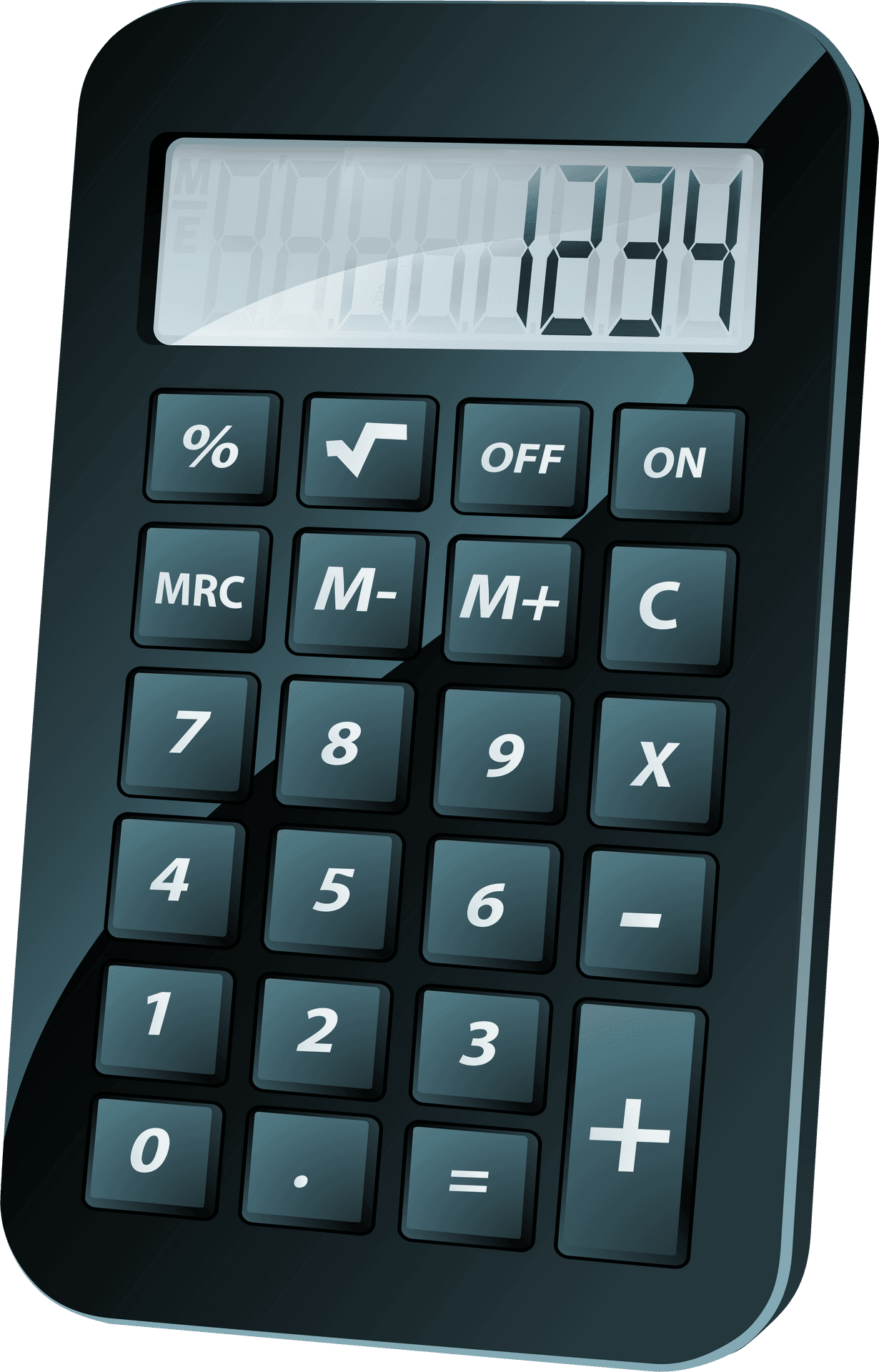 Digital Calculator Displaying Numbers PNG