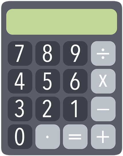 Digital Calculator Interface PNG