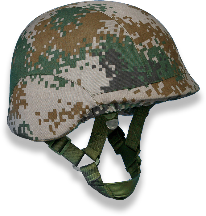 Digital Camo Military Helmet PNG