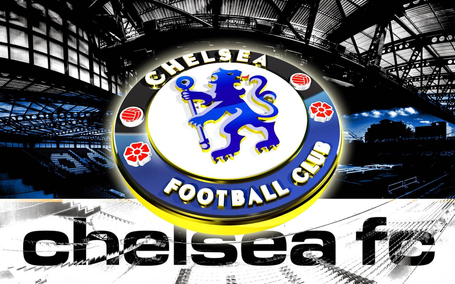 Digital Chelsea Logo In Stadium Background