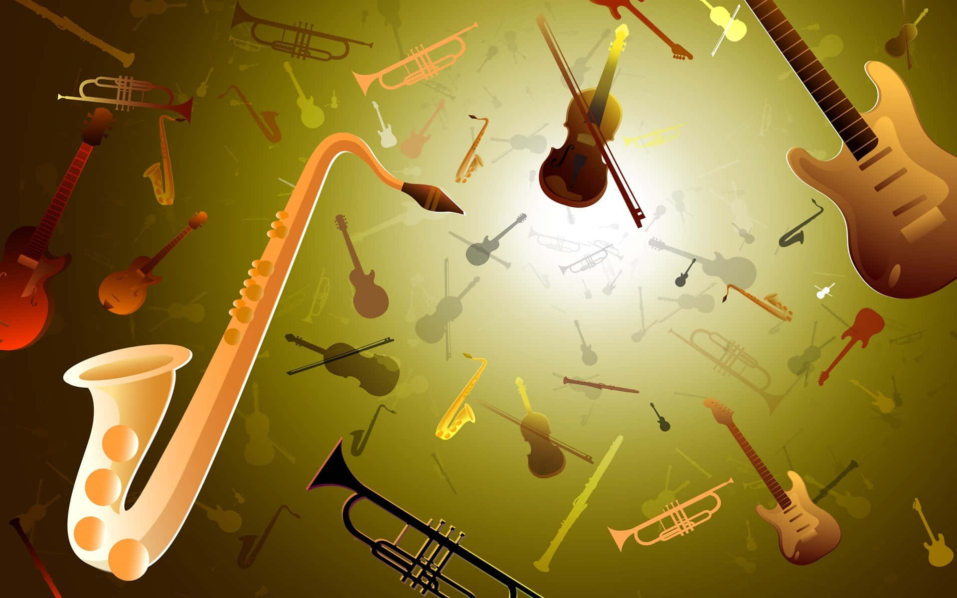Digitale Clip Art musikinstrumenter af mennesker over hele verden. Wallpaper