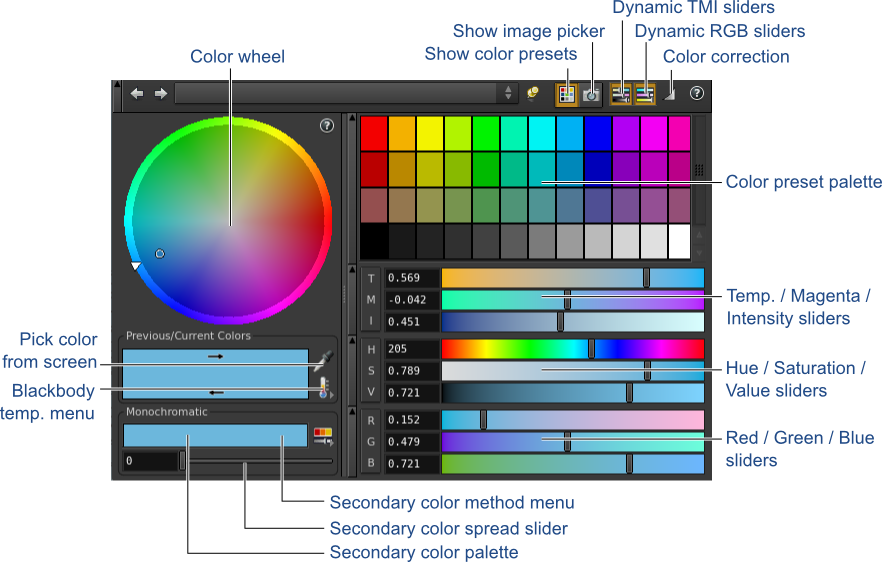 Digital Color Selection Tool Screenshot PNG