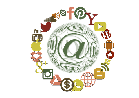 Digital Communication Icons Circle PNG