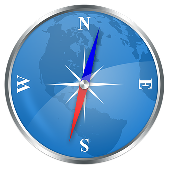 Digital Compass World Map Background PNG