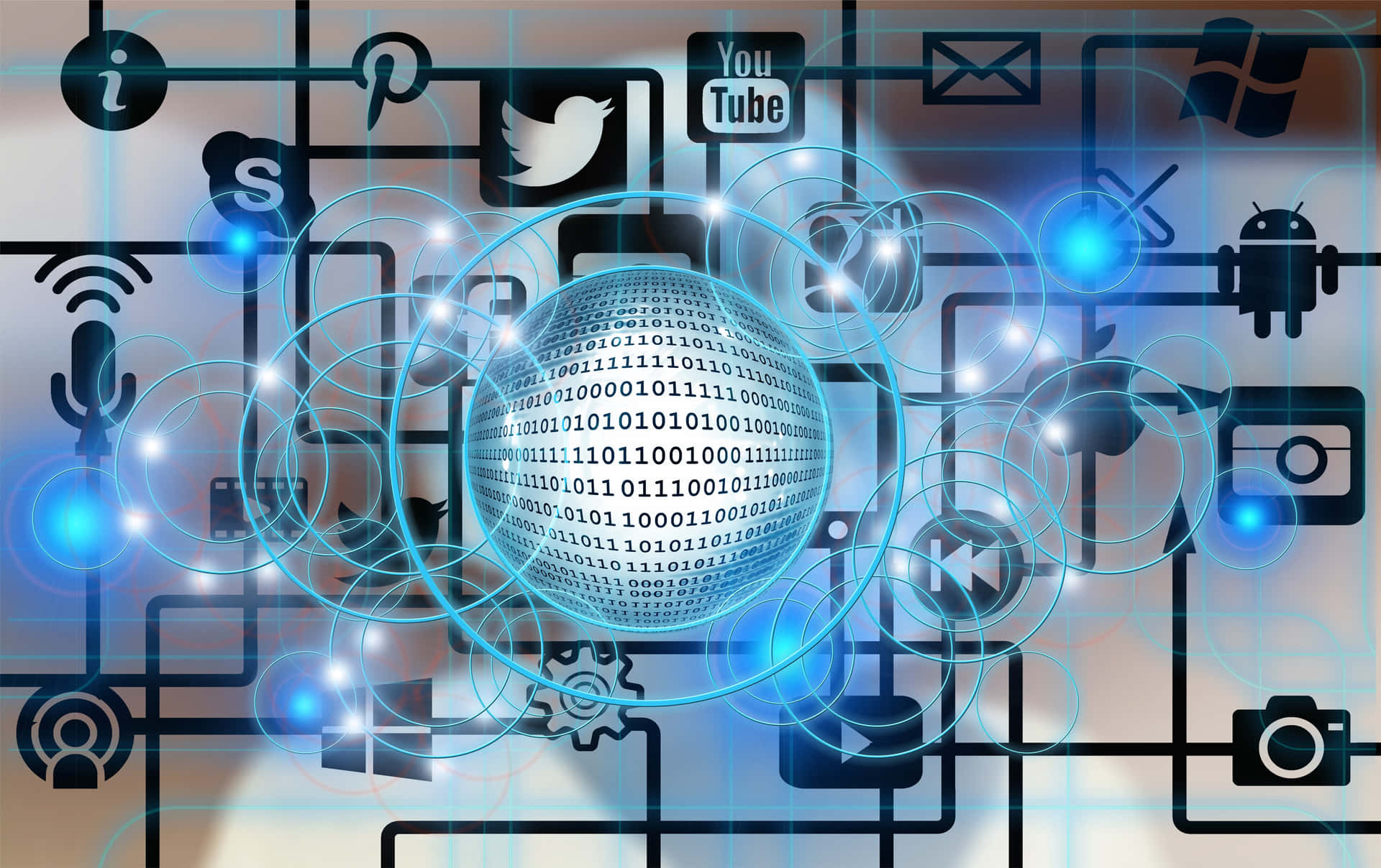 Digital Connectivityand Social Media Concept Wallpaper