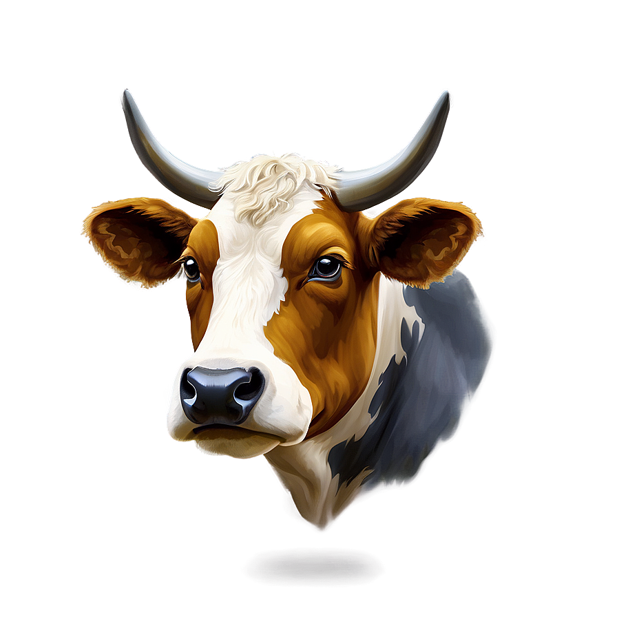 Digital Cow Head Art Png 42 PNG