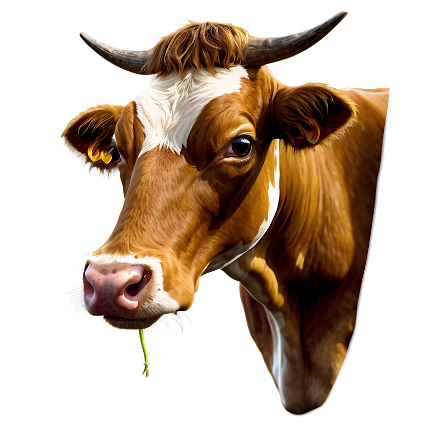 Digital Cow Head Art Png Uty PNG