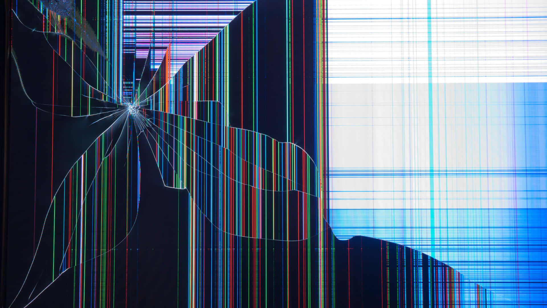 Digital Cracked Screen Effect Wallpaper
