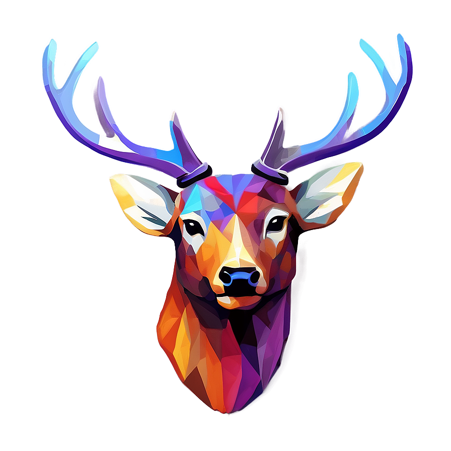 Digital Deer Head Art Png 06212024 PNG