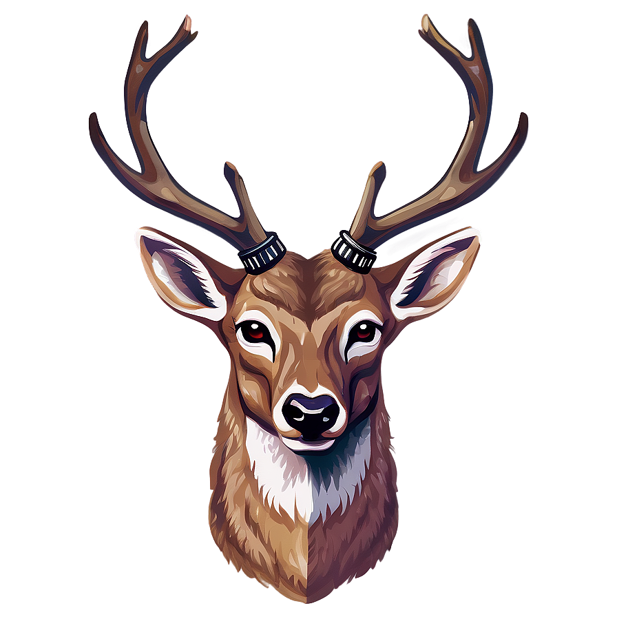 Digital Deer Head Art Png Vmr26 PNG