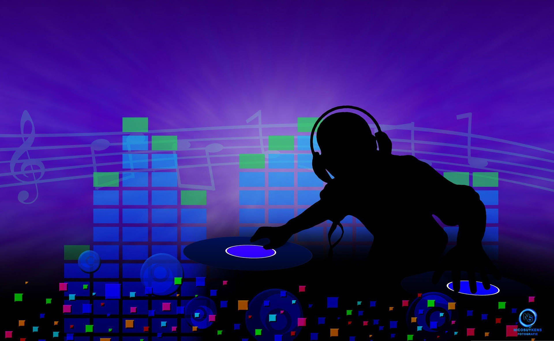Digital DJ silhouette wallpaper
