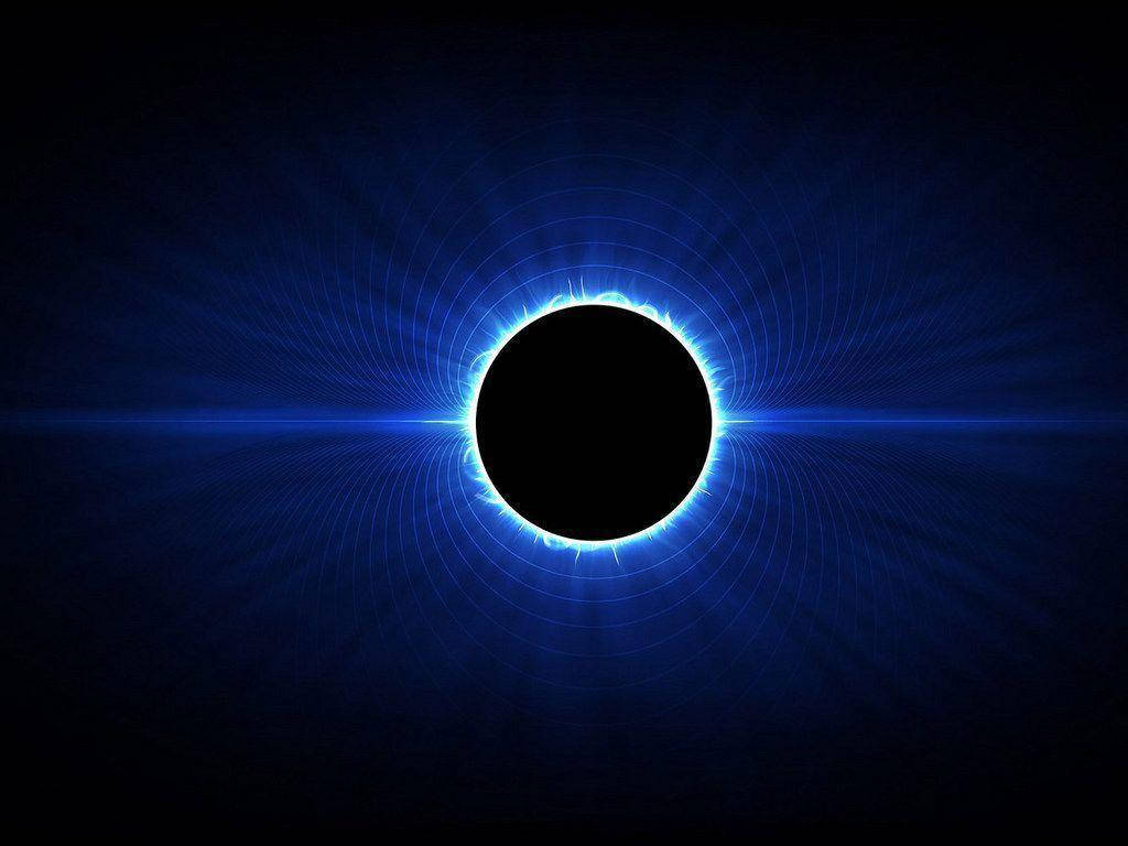 Digital Eclipse Black And Blue Background Wallpaper