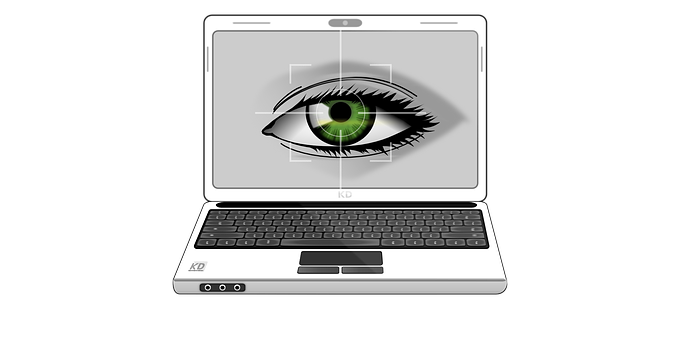 Digital Eye Surveillance Laptop PNG