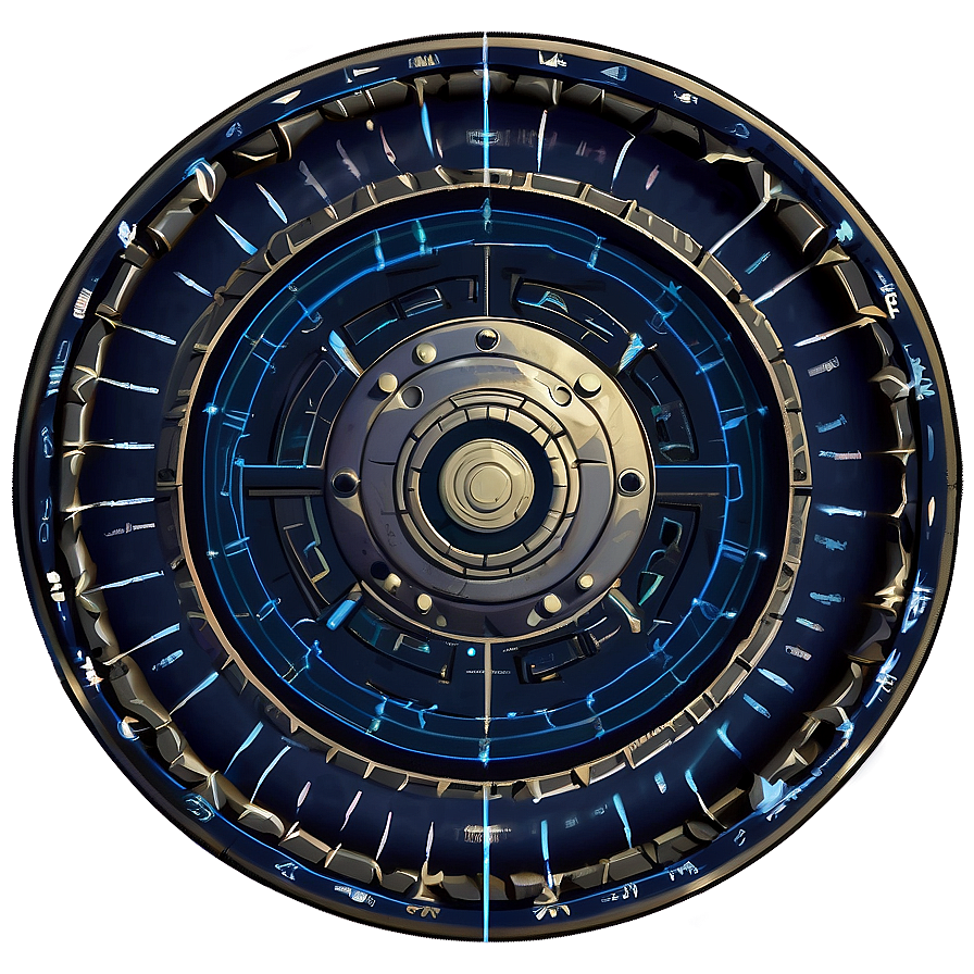 Digital Flying Saucer Blueprint Png Qlu PNG