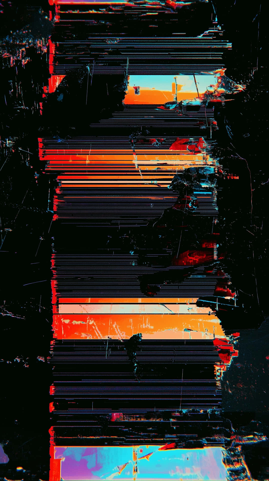 Digital Glitch Art With Abstract Distorted Pixels And Vibrant Colors Wallpaper