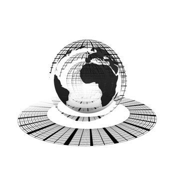 Digital Globe Black Background PNG